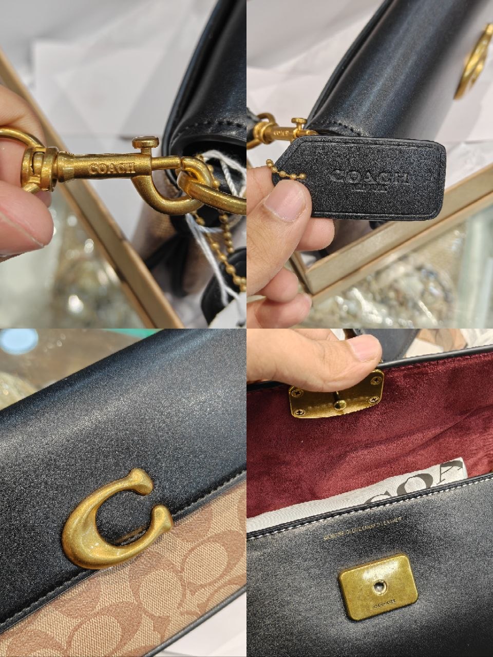 Co*ch Jet Shoulder Bag With Long Belt and Dust Bag And Box