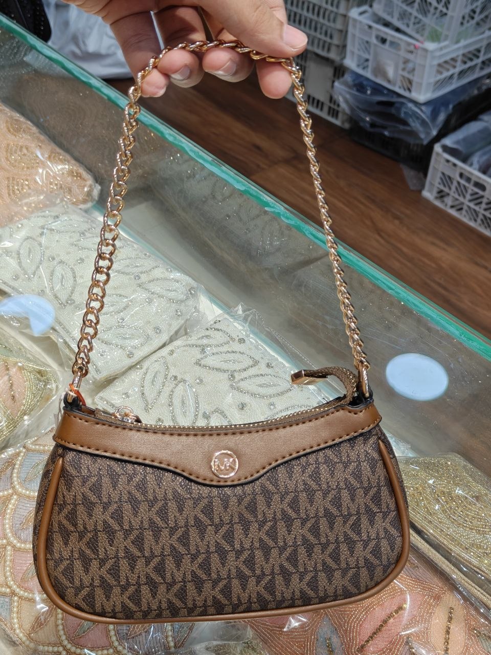 Mk Chain sling With Long Belt ( MINI phone sized )