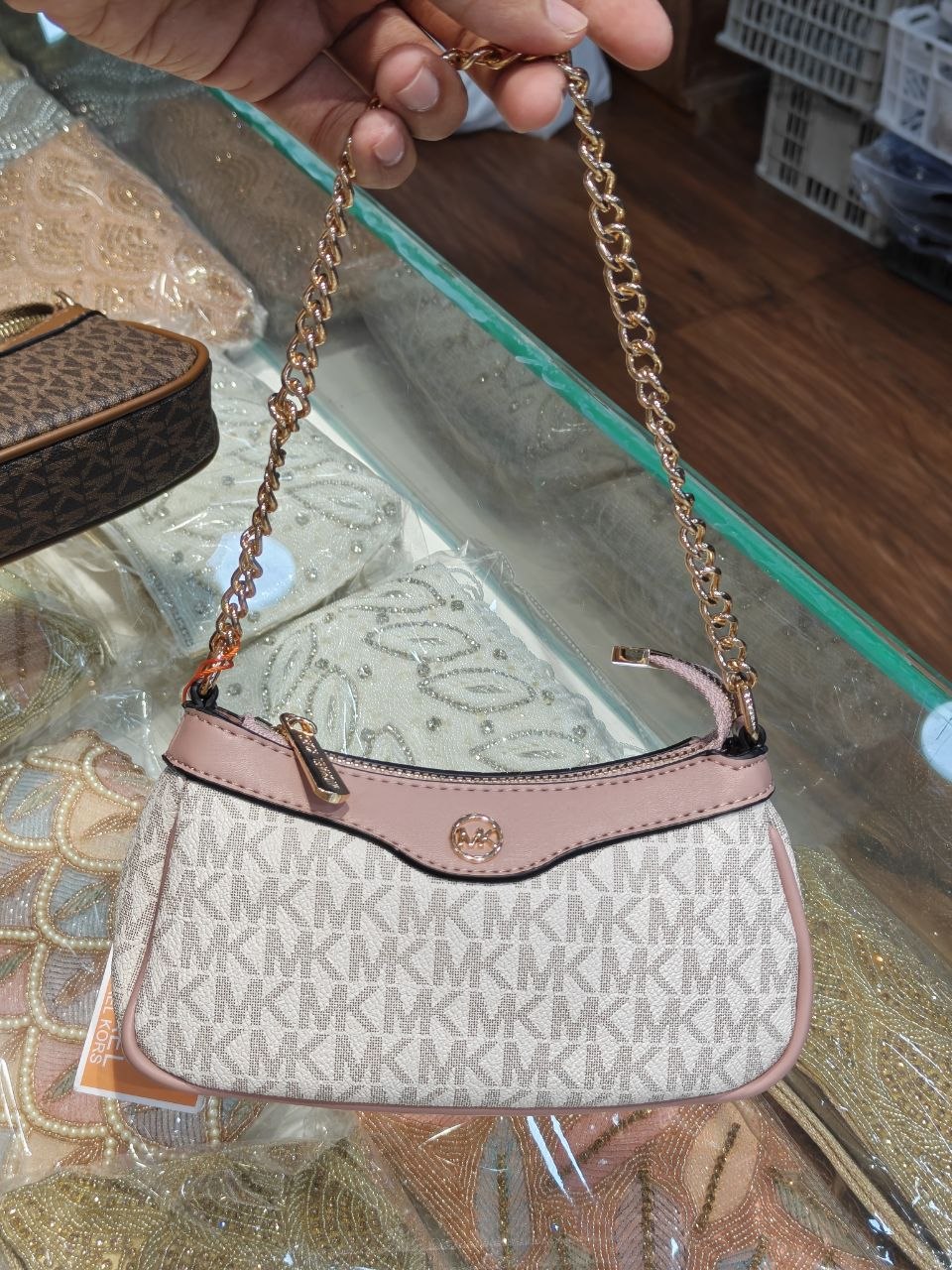 Mk Chain sling With Long Belt ( MINI phone sized )