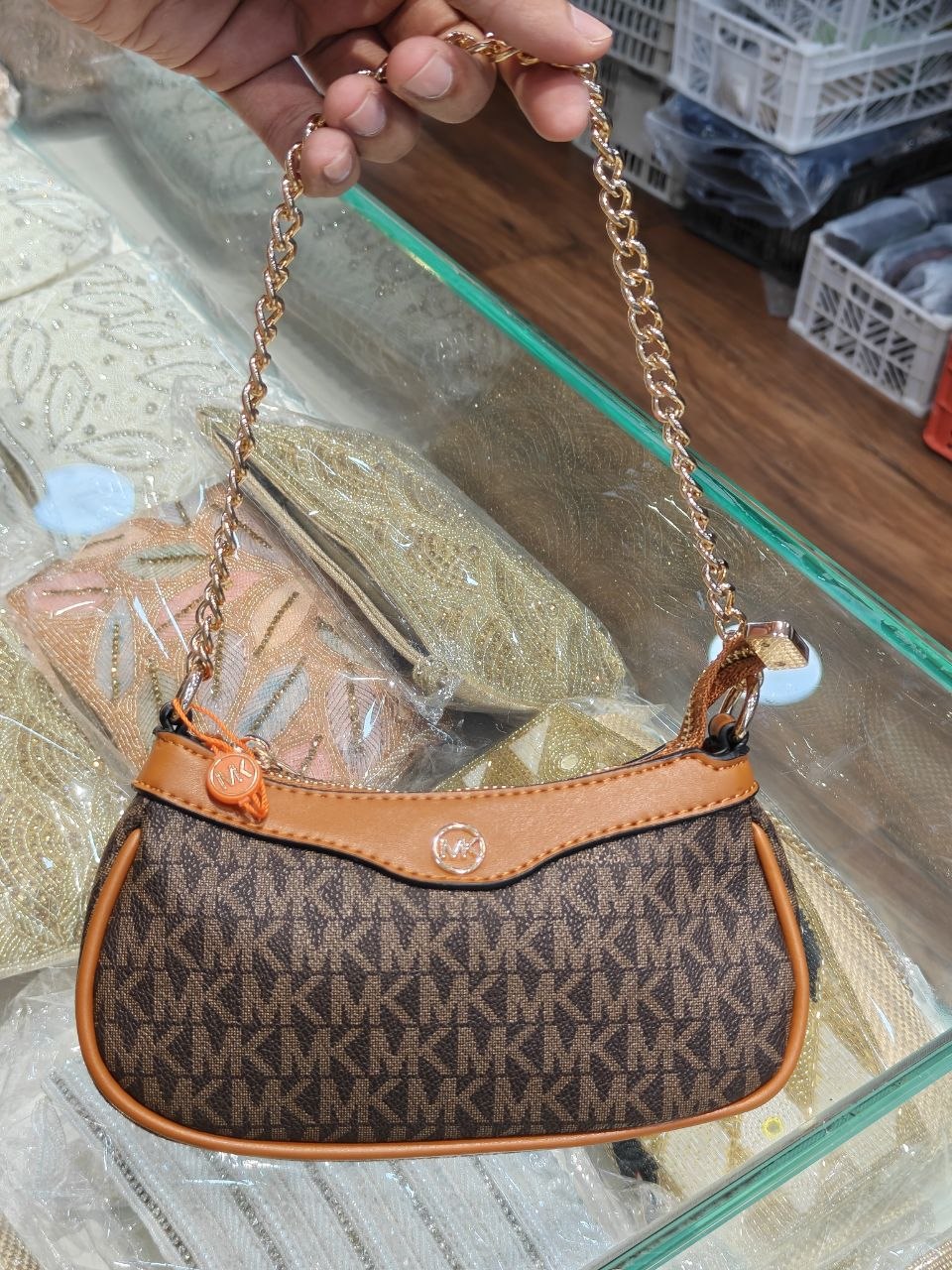 Mk Chain sling With Long Belt ( MINI phone sized )
