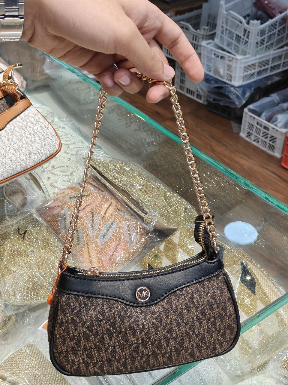 Mk Chain sling With Long Belt ( MINI phone sized )